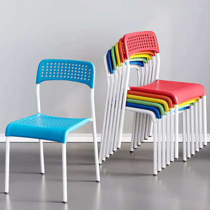 Minimalist Plastic Iron Perforated Dining Chair