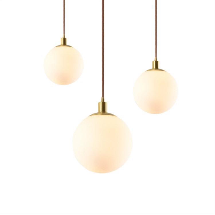 Nordic Minimalist Milky Glass Ball Pendant Light