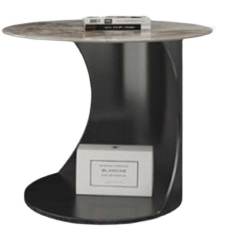 Contemporary Marble Pattern Steel Coffee Table