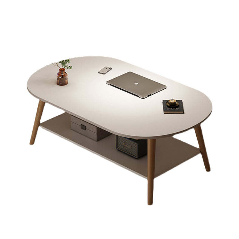 Minimalist Solid Wood 2-Tier End Table