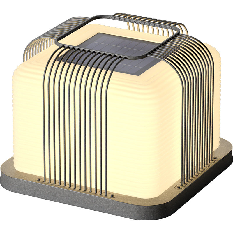 Modern Solar Stainless Steel Square Cubic Landscape Light
