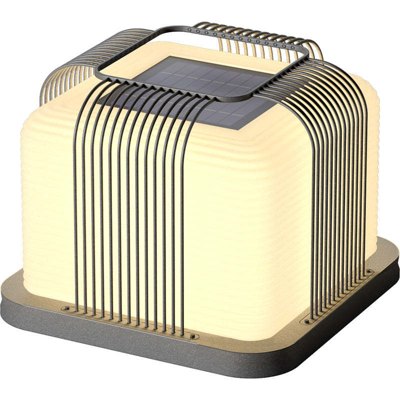 Modern Solar Stainless Steel Square Cubic Landscape Light