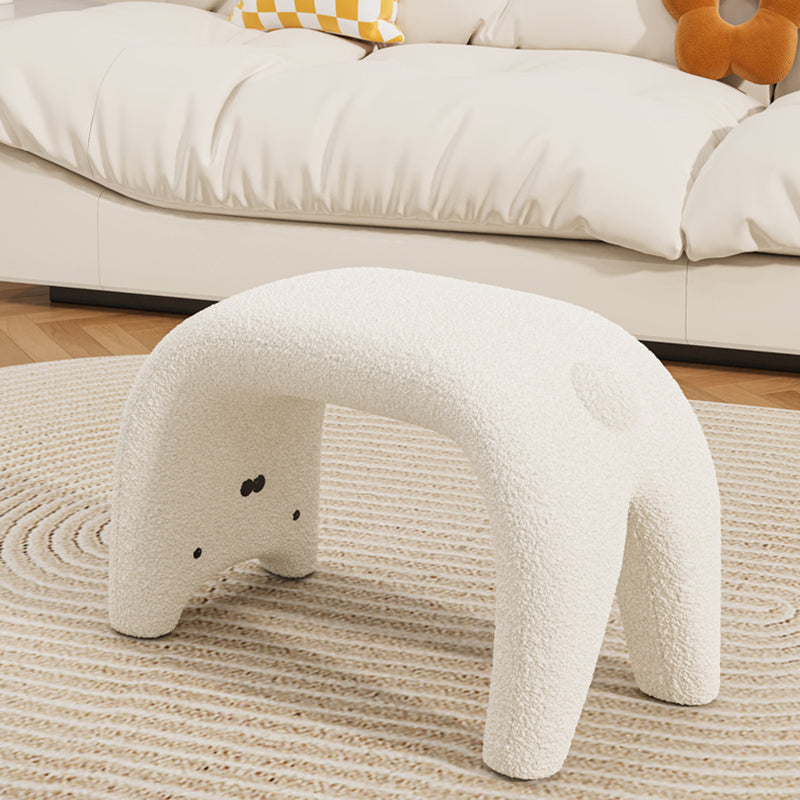 Curved Faux Fur Cat Vanity Stool — Brown