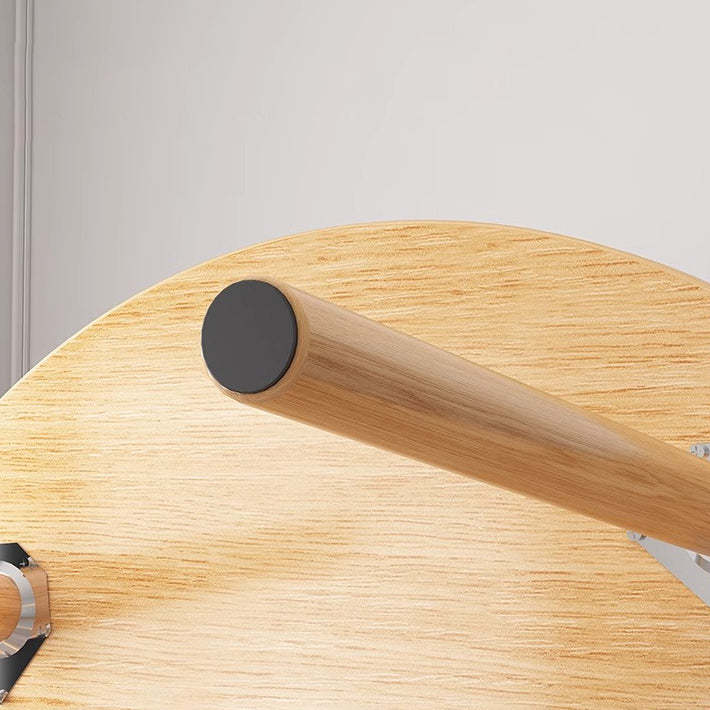 Minimalist Round Faux Slab Wood Dining Table