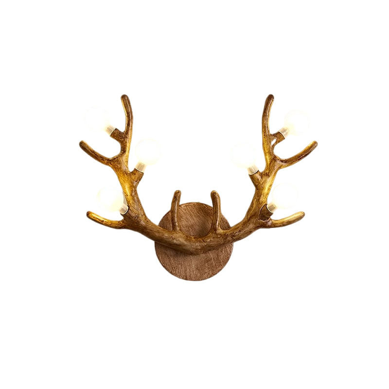 Nordic Resin Antler Branch Glass Ball Sconce