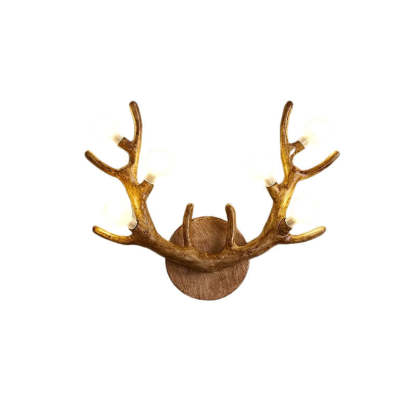 Nordic Resin Antler Branch Glass Ball Sconce