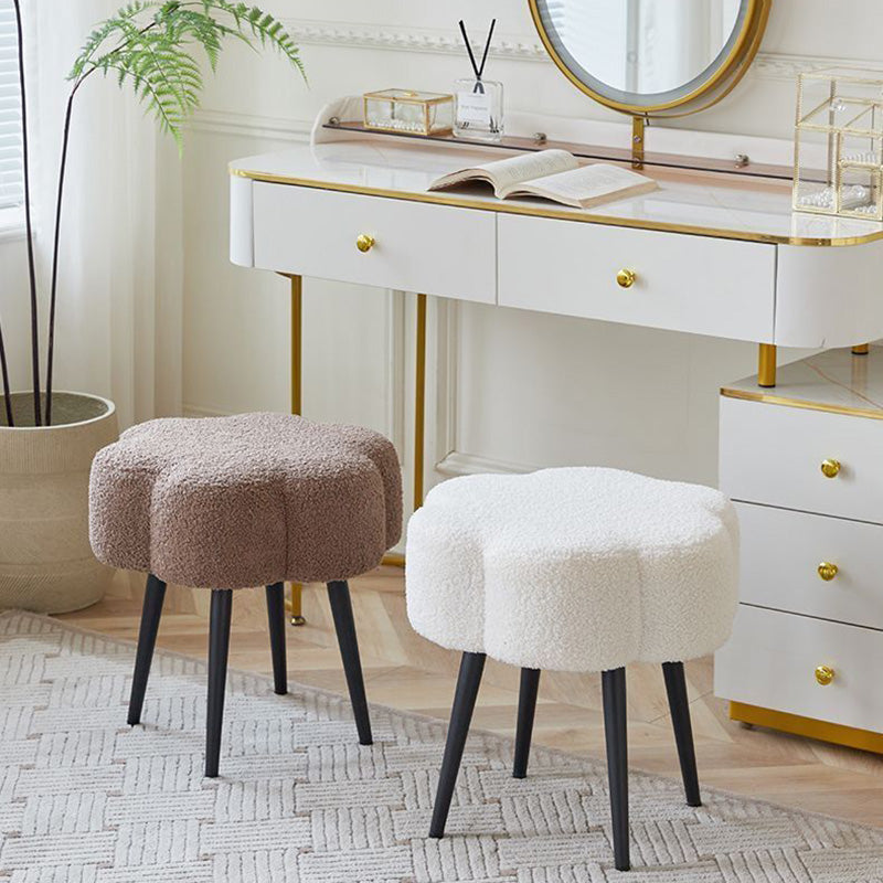 Minimalist Cloud Lambswool Steel Vanity Stool