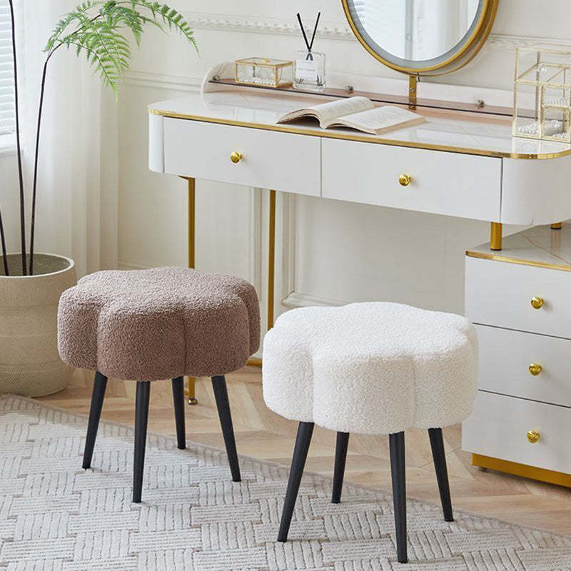 Minimalist Cloud Lambswool Steel Vanity Stool