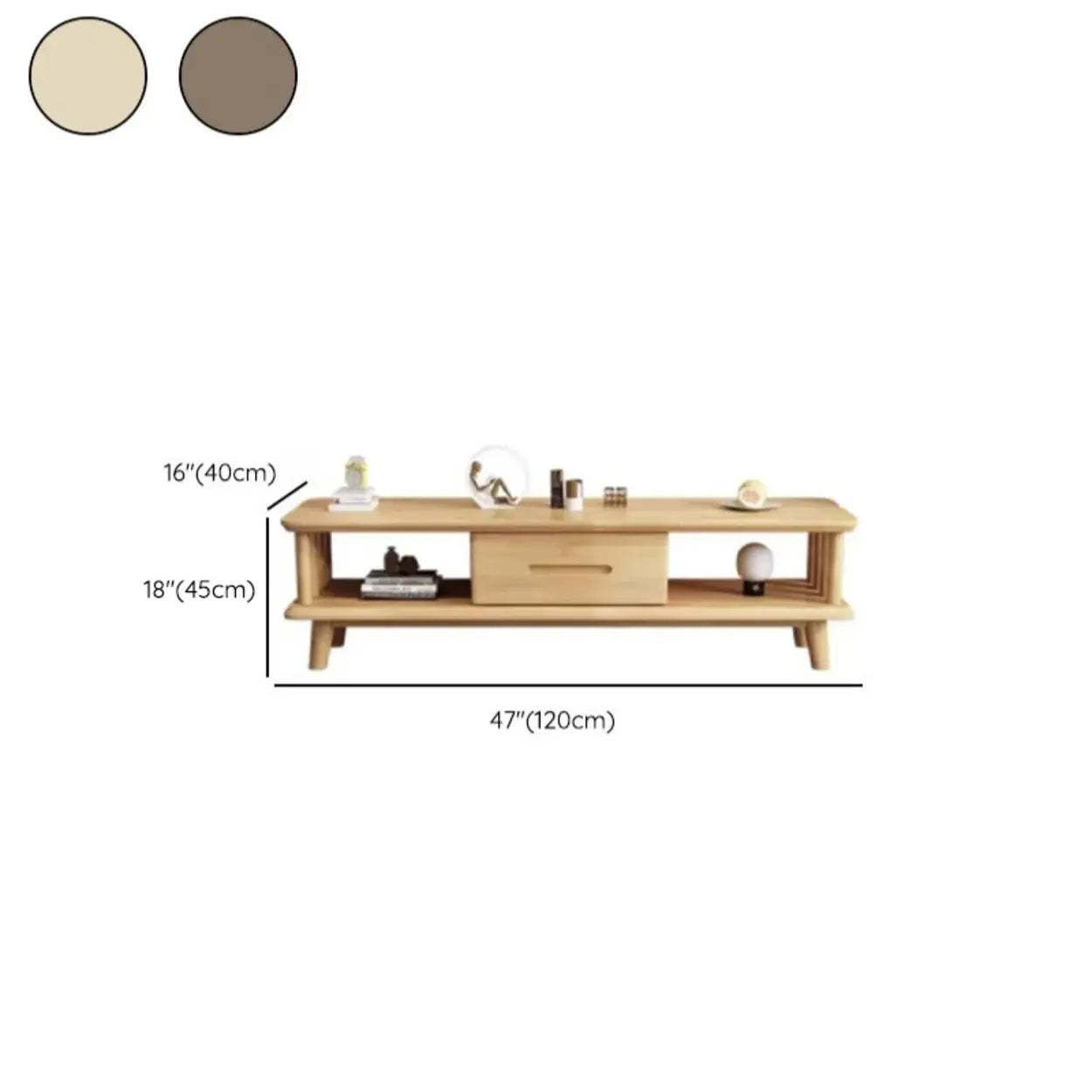 Scandinavian Wood Drawer Open Storage TV Stand
