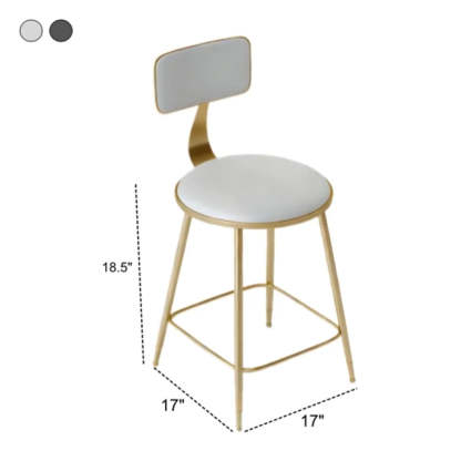 Modern Gold Low-Back Dining Chair with Footrest