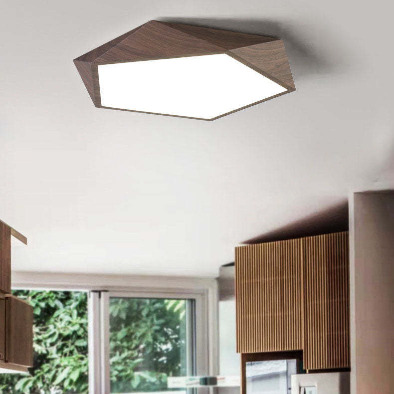 Nordic Irregular Pentagonal Iron LED Flush Mount Light