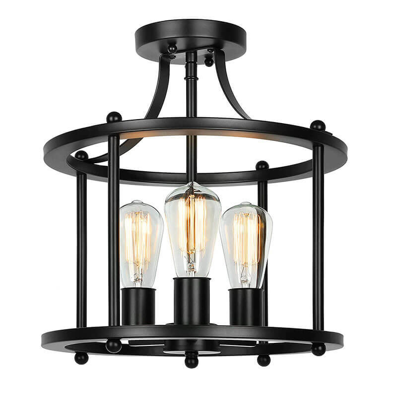 Industrial Vintage Round Drum Ceiling Light