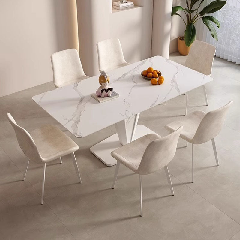 Scandinavian Leather Steel Curved Dining Chair