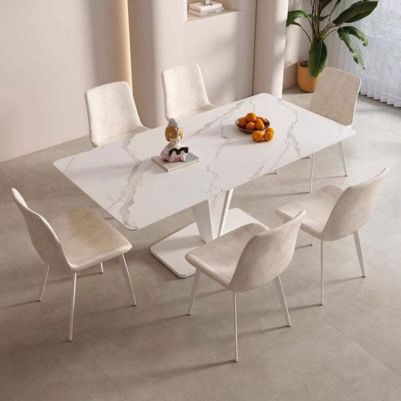 Scandinavian Leather Steel Curved Dining Chair