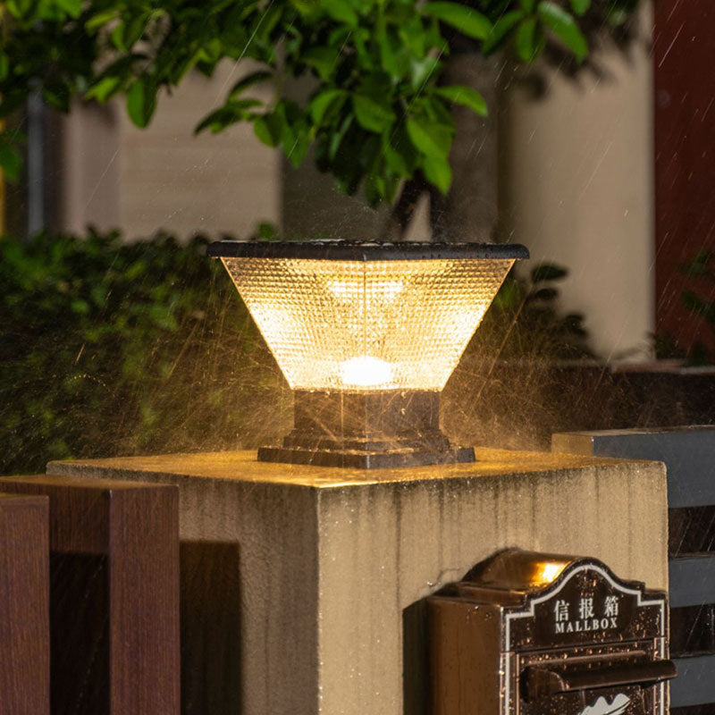 Lighom minimalist square black outdoor post lights — Round