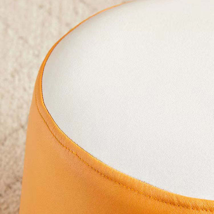 Contemporary Cylinder Fabric Pouf Stool