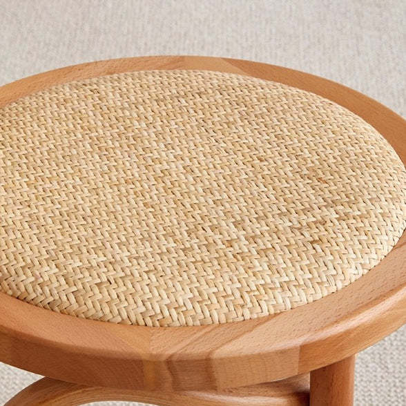 Chinese Wood Rattan Four-Leg Dining Chair — B / Honey Color