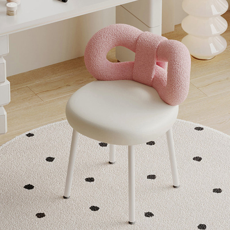 Modern Art Deco Butterfly Leather Iron Vanity Stool