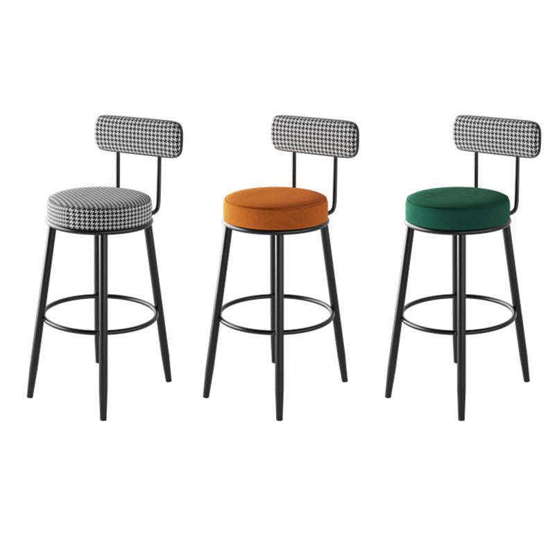 Nordic Round Upholstered Bar Stool