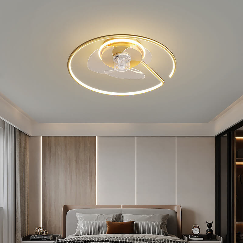 Minimalist Ring Flush Mount Ceiling Fan Light