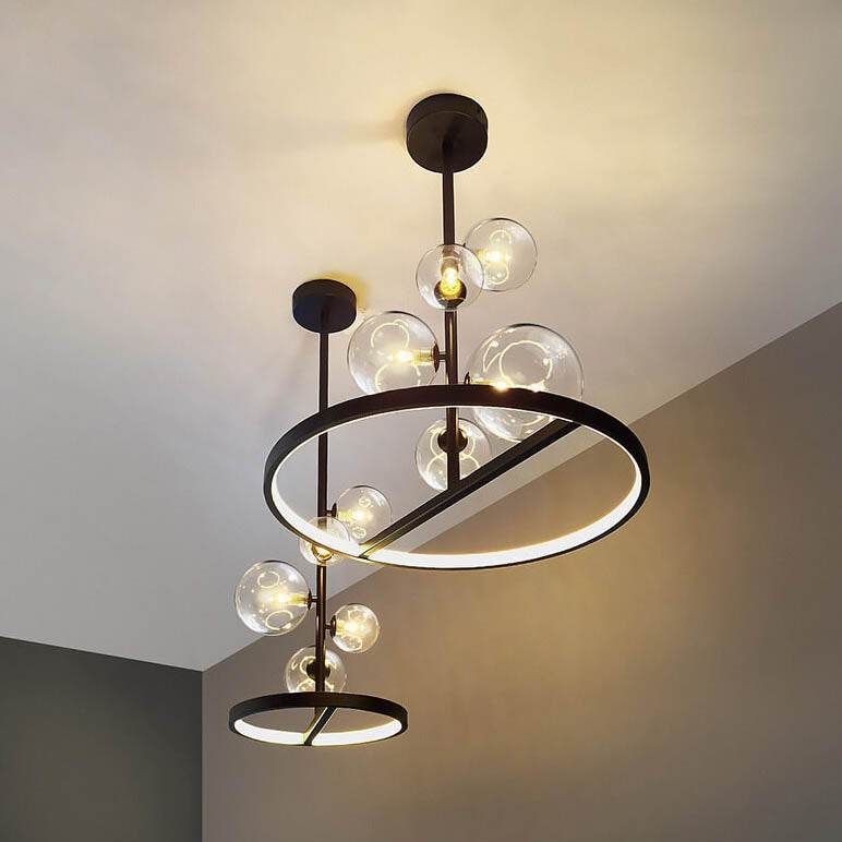 Nordic Round Bubble Ball Glass Chandelier