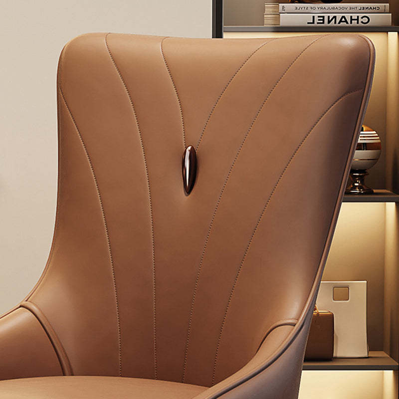 Scandinavian Leather Steel Latex Dining Chair — Latex / Dark Gray