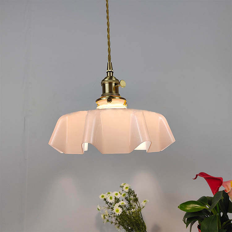 Japanese Cream Petal Glass Pendant Light