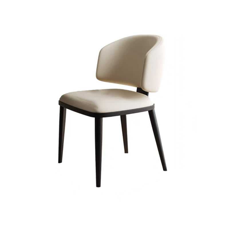 Minimalist Leather Iron Dining Chair