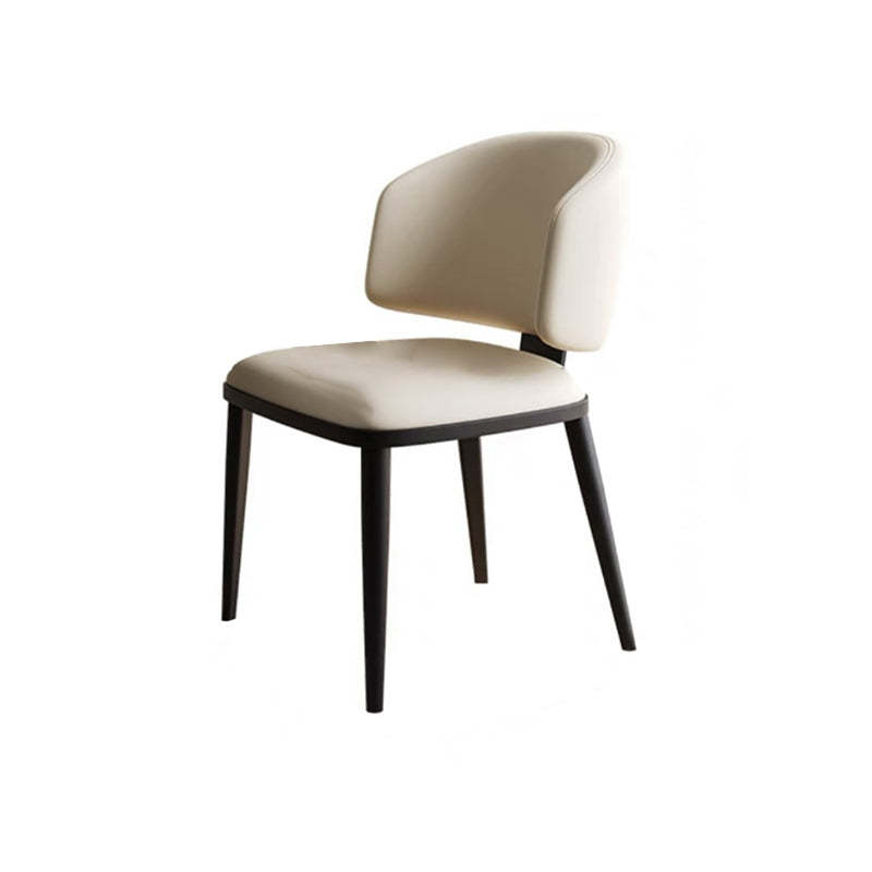 Minimalist Leather Iron Dining Chair