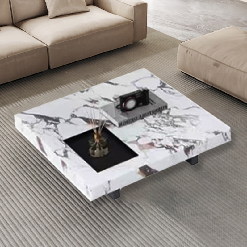 Modern Slate Steel Wood Coffee Table