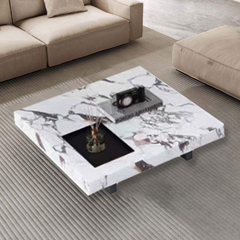 Modern Slate Steel Wood Coffee Table