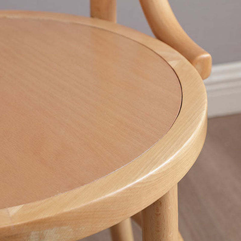 Vintage Cylinder Wood Rattan Dining Chair — Rattan / Wood Color