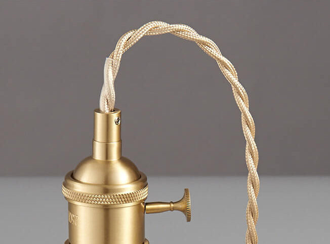 Vintage Glass Brass Drum Pendant Light