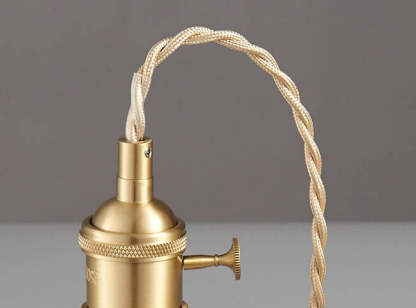 Vintage Glass Brass Drum Pendant Light
