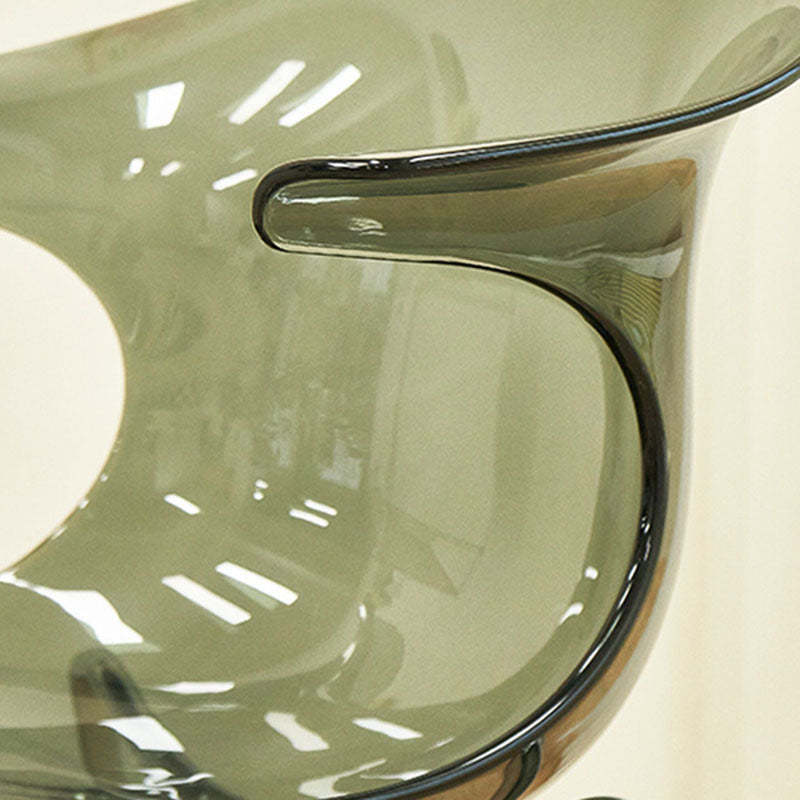 Minimalist Curved Plastic Metal Dining Chair