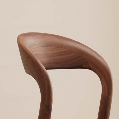 Scandinavian Curved Ash Wood Dining Chair