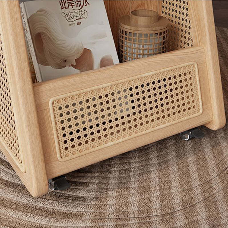 Retro Solid Wood 3-Tier Movable End Table