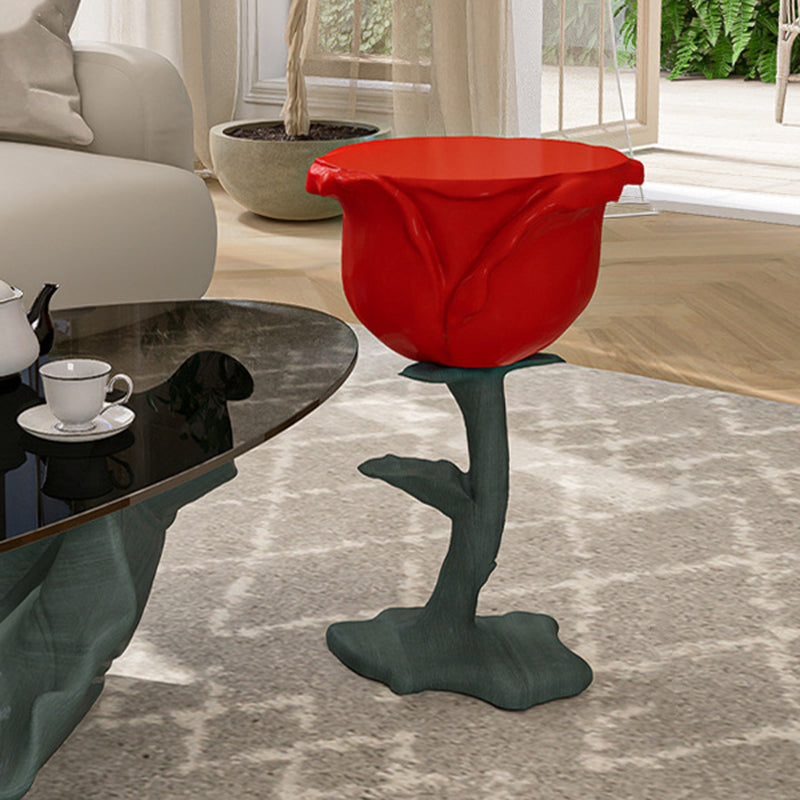 Contemporary Red Rose Shape Coffee Table