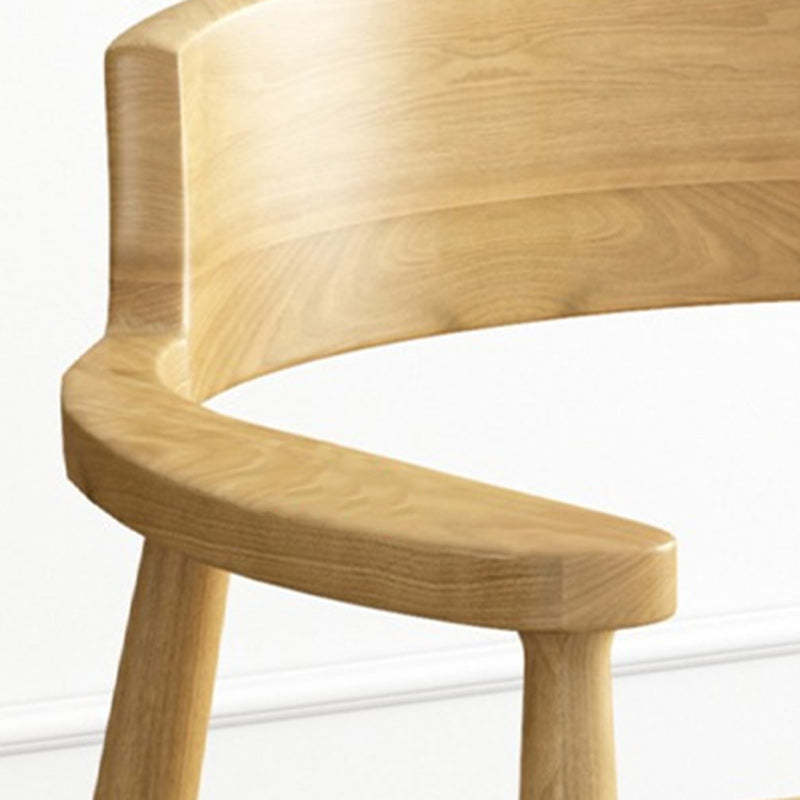 Minimalist Curved Upholstered Wood Dining Chair — Upholstered Cushion / Cherry Color
