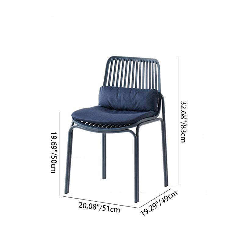 Minimalist Cushion Plastic Metal Dining Chair — A / White