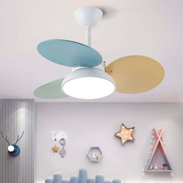 Creative simple leaf white ceiling fans — 220V-240V (UK/AU)