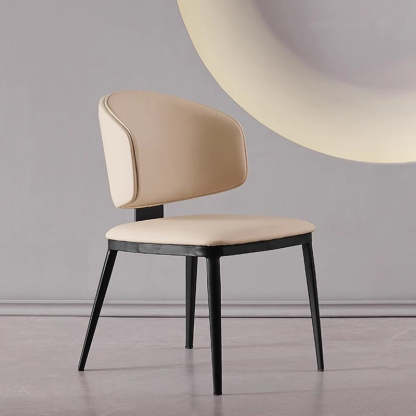 Minimalist Microfiber Leather Steel Dining Chair
