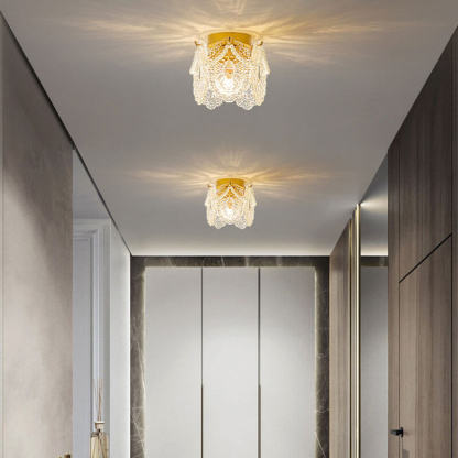 French Palace Glass Pearl Chain Ceiling Light
