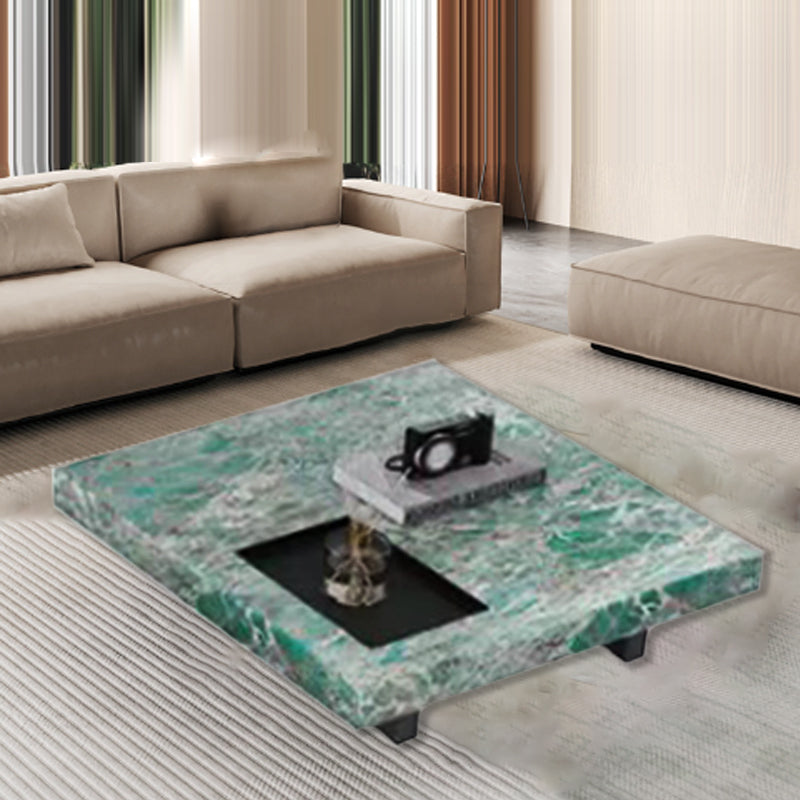 Modern Slate Steel Wood Coffee Table