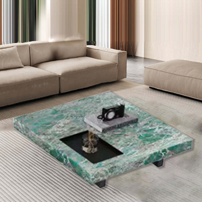 Modern Slate Steel Wood Coffee Table