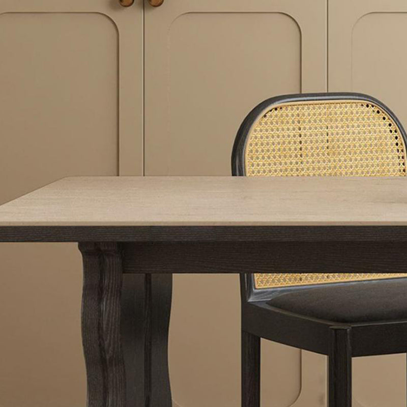 Retro Wave Wood Slate Dining Table