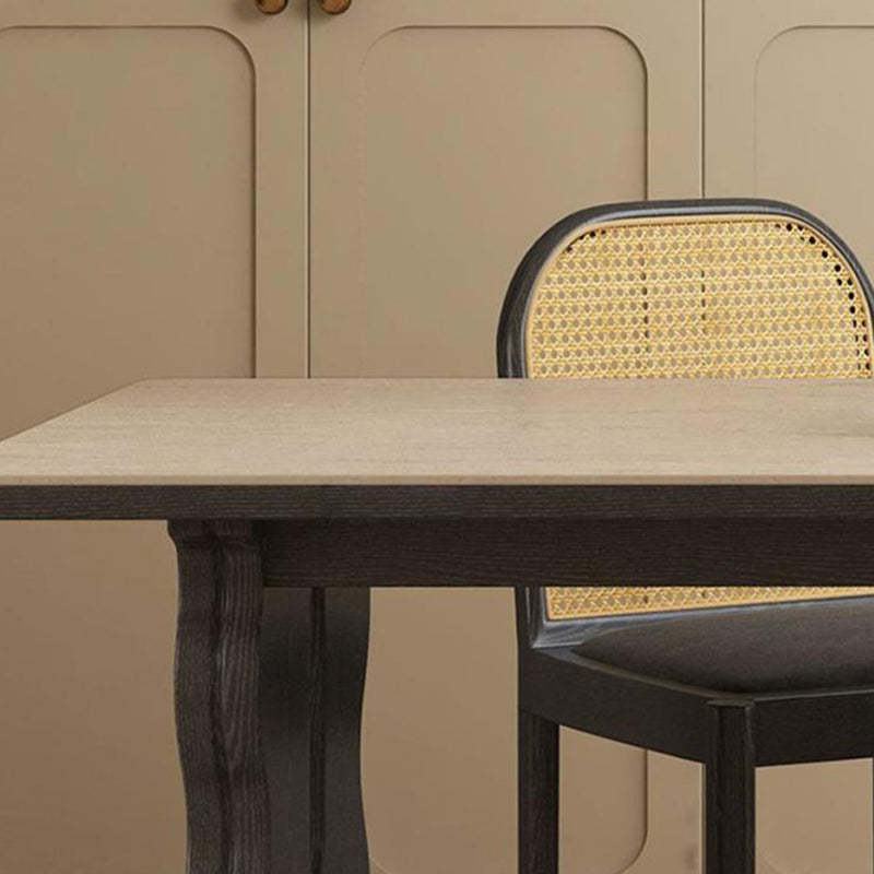 Retro Wave Wood Slate Dining Table