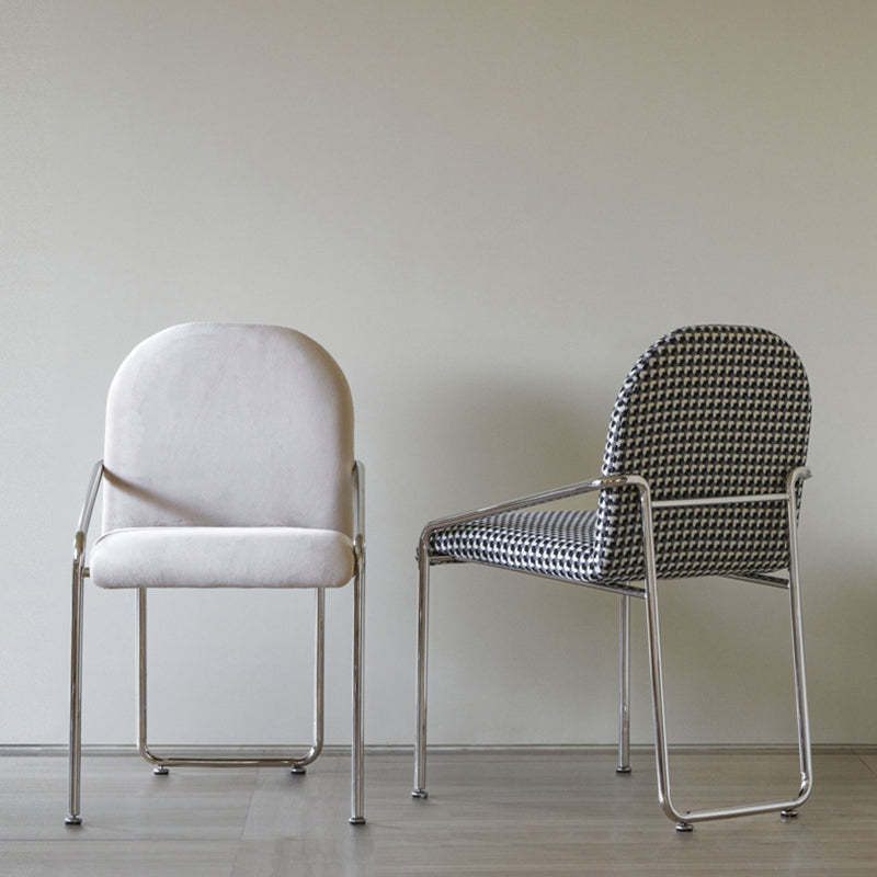 Nordic Velvet Steel Armchair