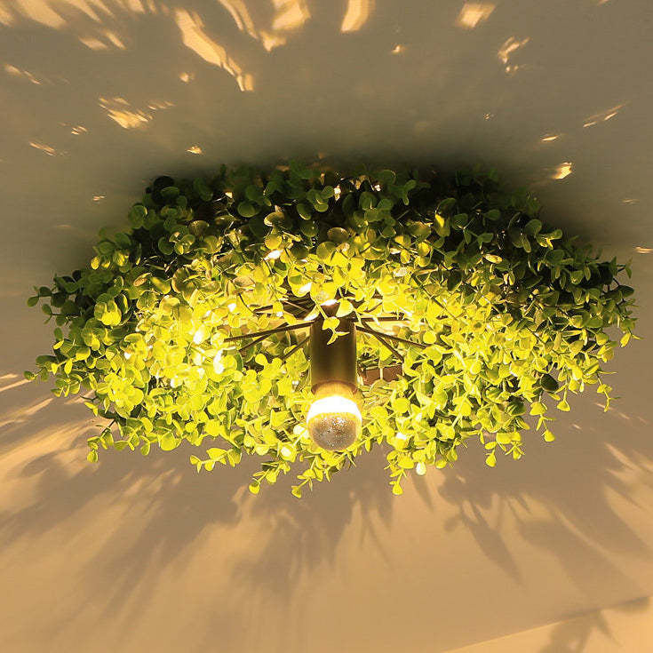 Green Plant Flush Mount Light