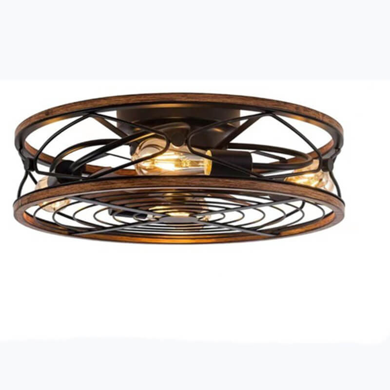 Nordic Industrial Flush Mount Ceiling Fan Light